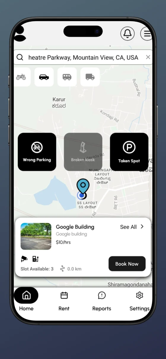 Ansicht 1 der App ParkPro