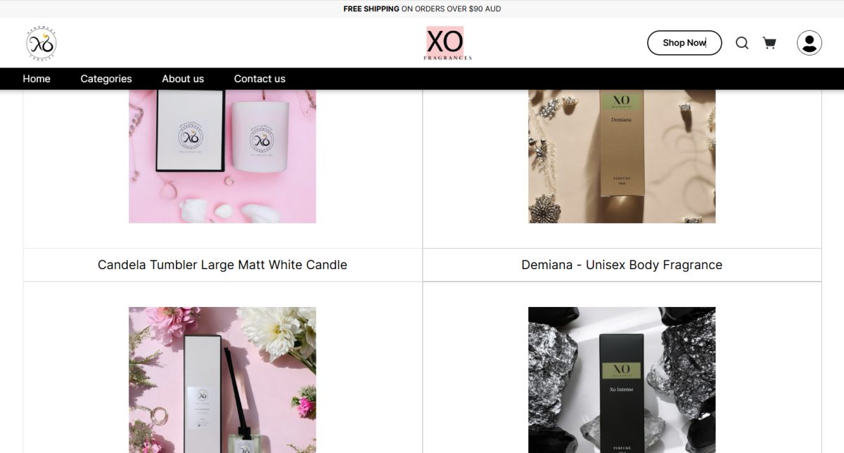 Startseite von XO Candles